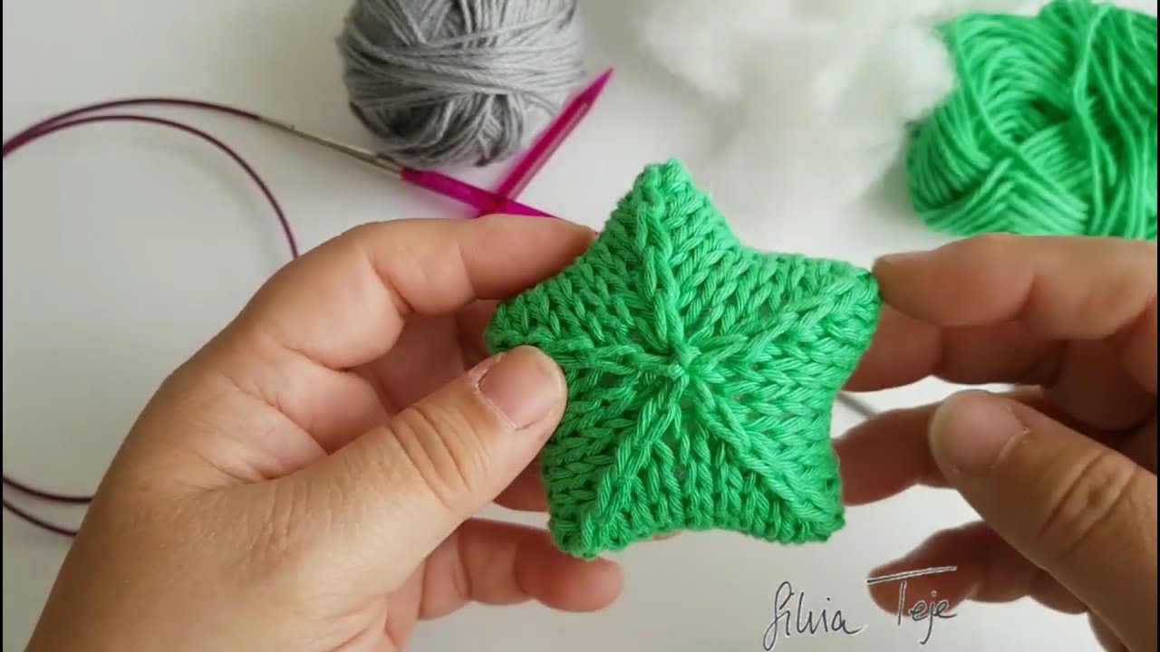 Estrella tejida a 2 agujas (parte 1)