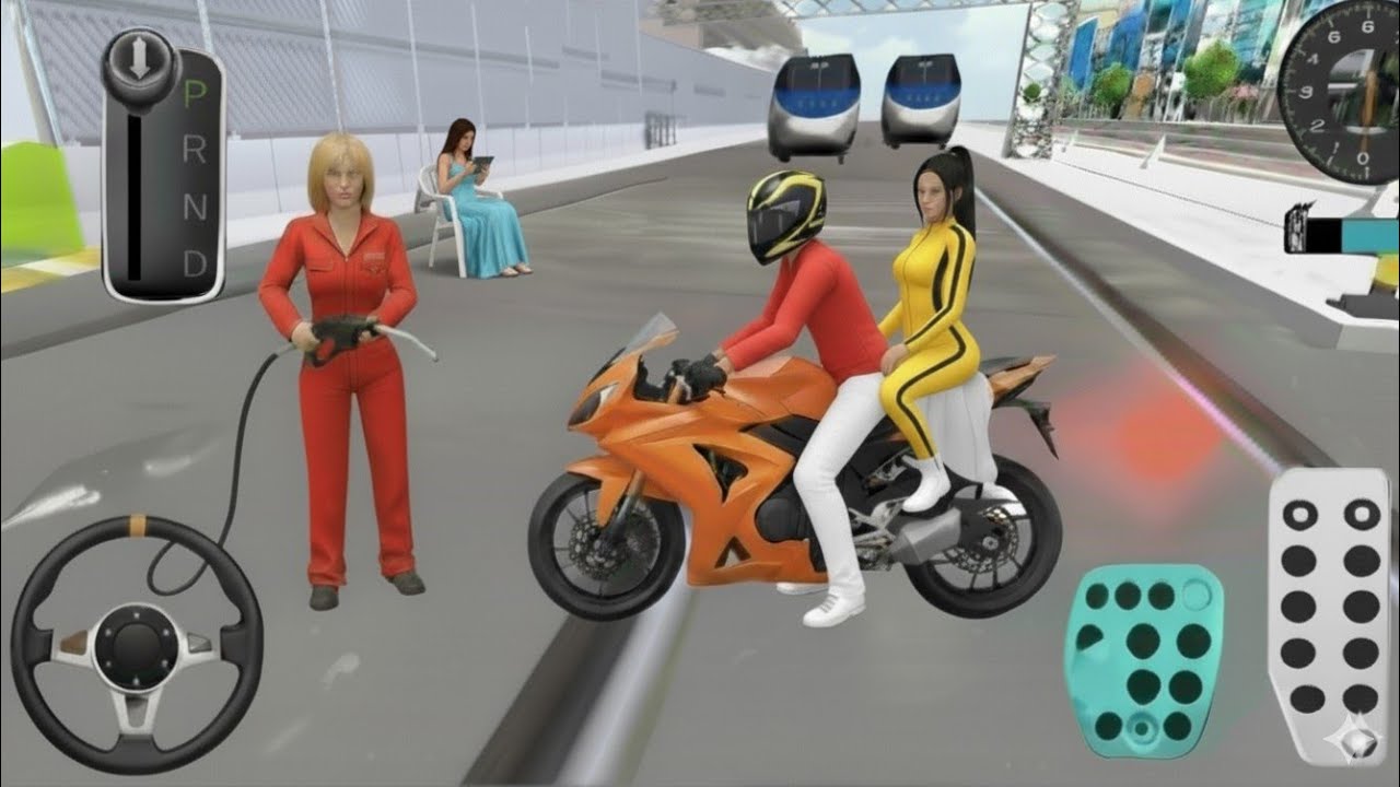 Orange Brand New Bike Vs Bullet Train 3d Driving Class android game play video || Car Game#cargame