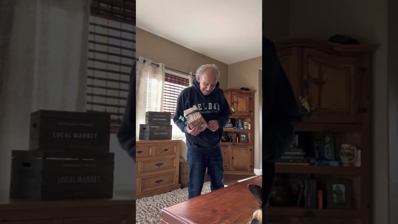 Grandpa finds a gift Basket
