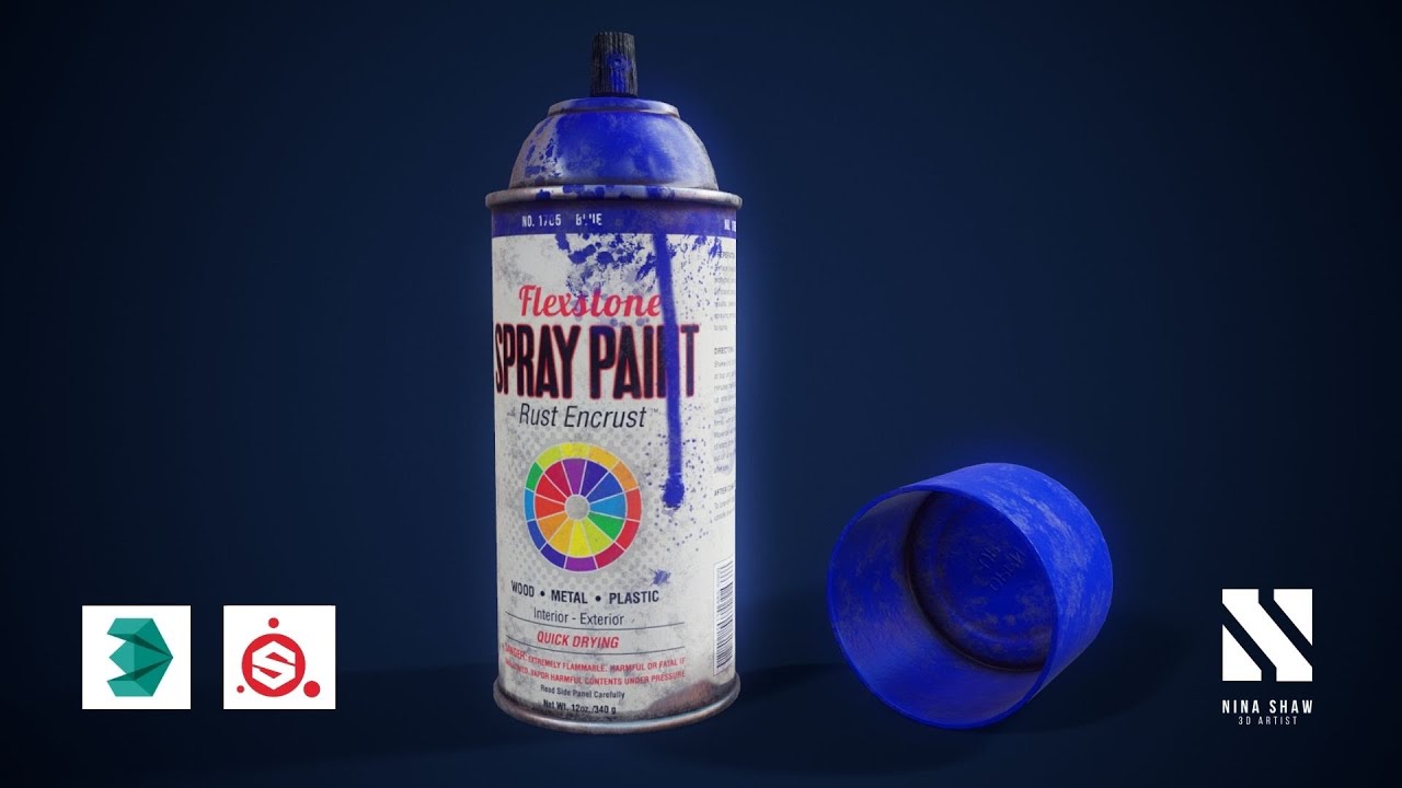 TIMELAPSE Game Asset Retro Spray Can | Autodesk3dsMax/SubstancePainter