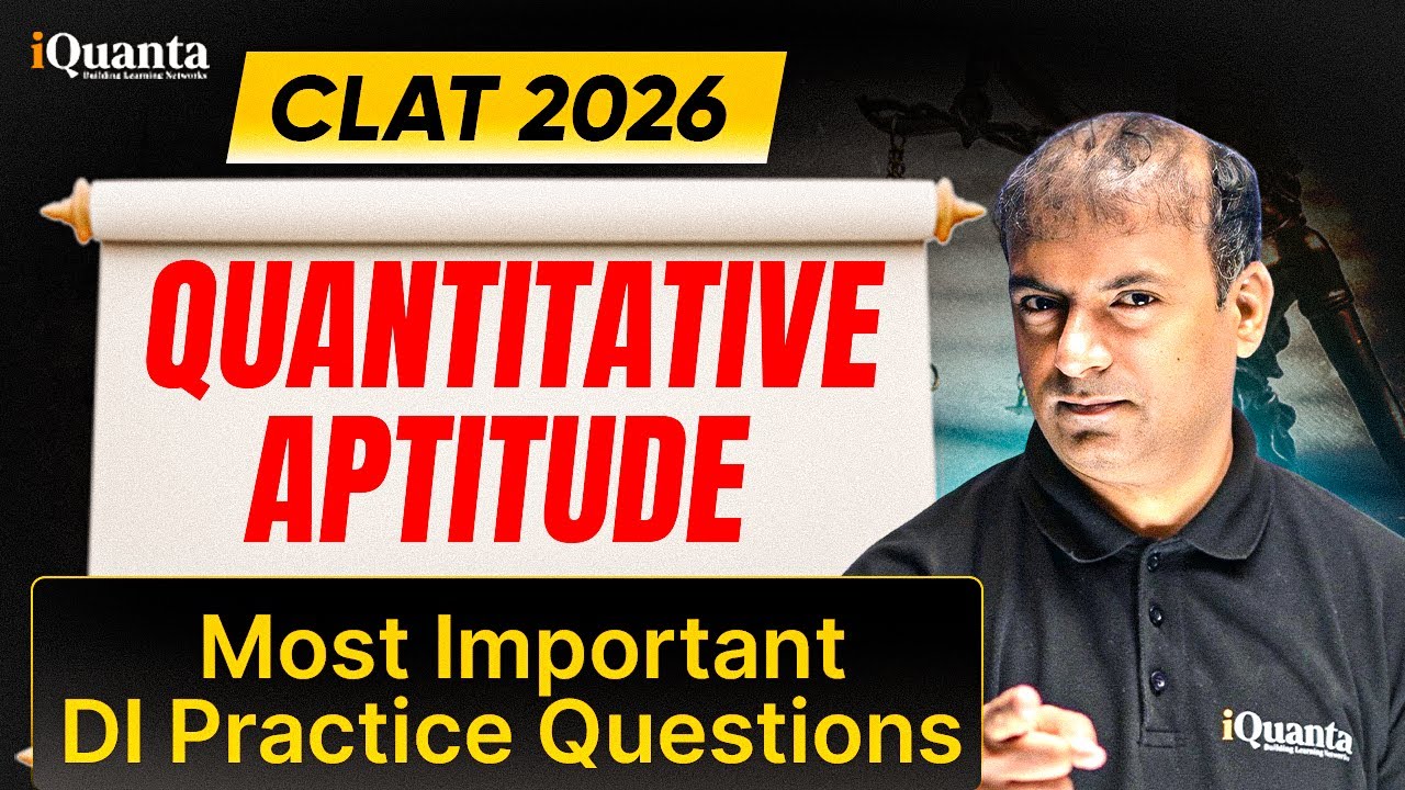 CLAT 2026 Quantitative Aptitude LIVE Session |Most Important Quants Questions Revision for CLAT 2026