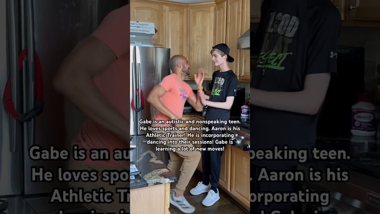 Autistic Teen Learns New Dance Moves From the Best! #autism #dance #nonverbal #trainer #teacher