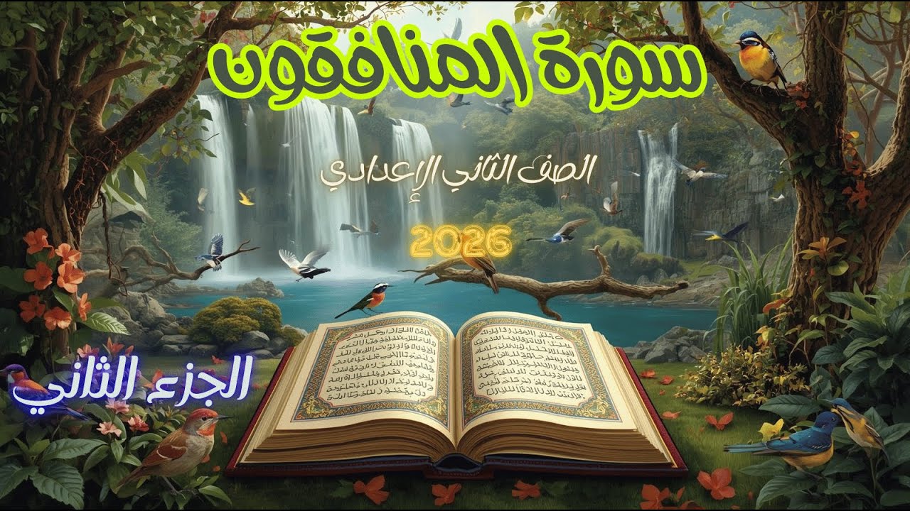 سورة المنافقون للصف الثاني الإعدادي الجزء الثاني - القرآن الكريم سورة المنافقون الصف الثاني الإعدادي