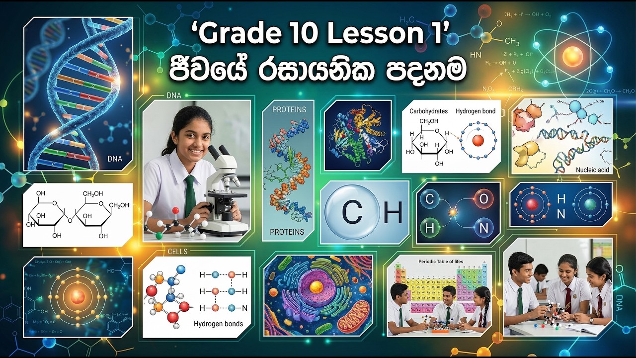 ජීවයේ රසායනික පදනම  grade 10 Science Lesson 1