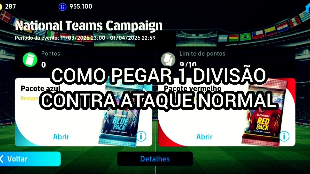 COMO PEGAR 1 DIVISÃO NO CONTRA ATAQUE NORMAL NO EFOOTBALL.