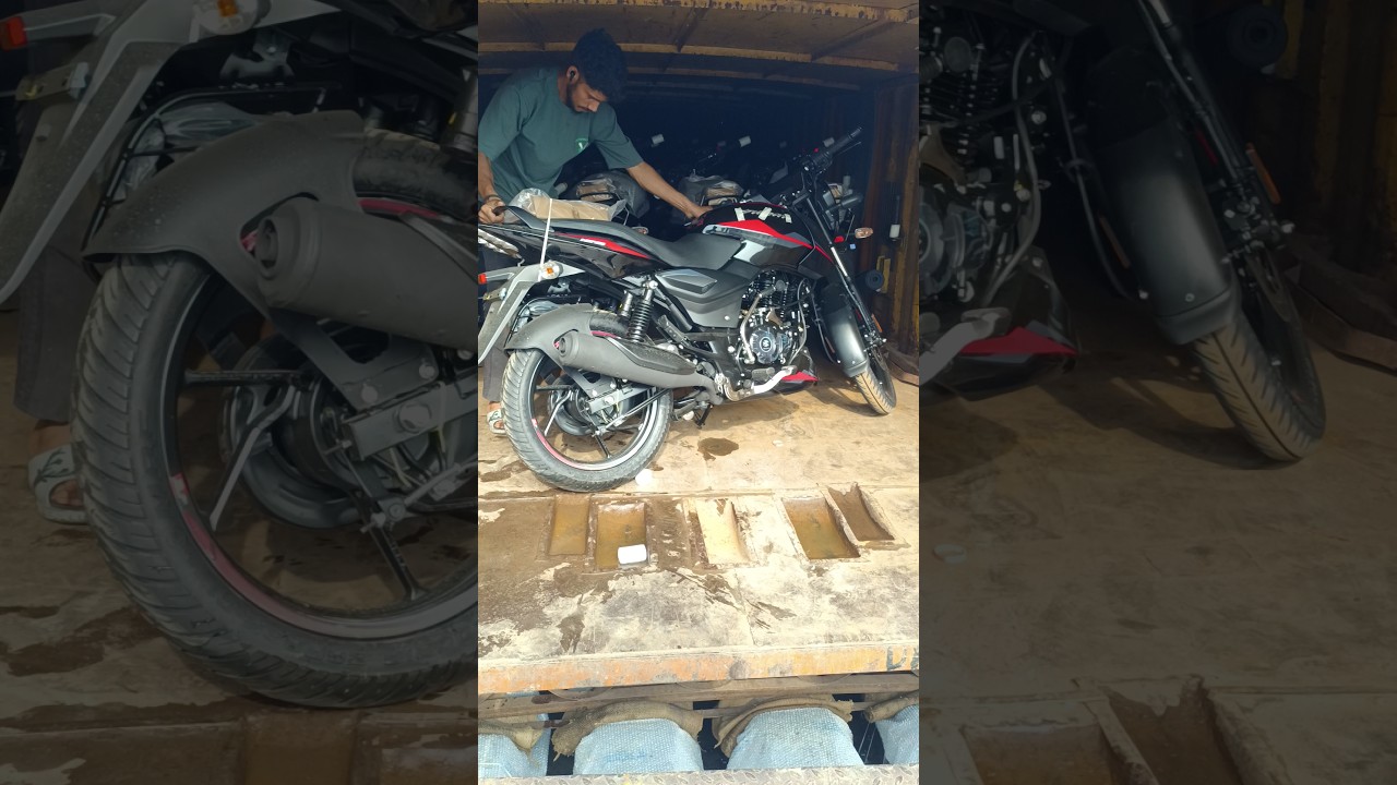 2025 BAJAJ PULSAR 125 SINGLE SEAT UNLOADING ✅ !! ALL NEW COLOUR K SATH 🖤❤️ !! #bajaj #pulsur #125cc