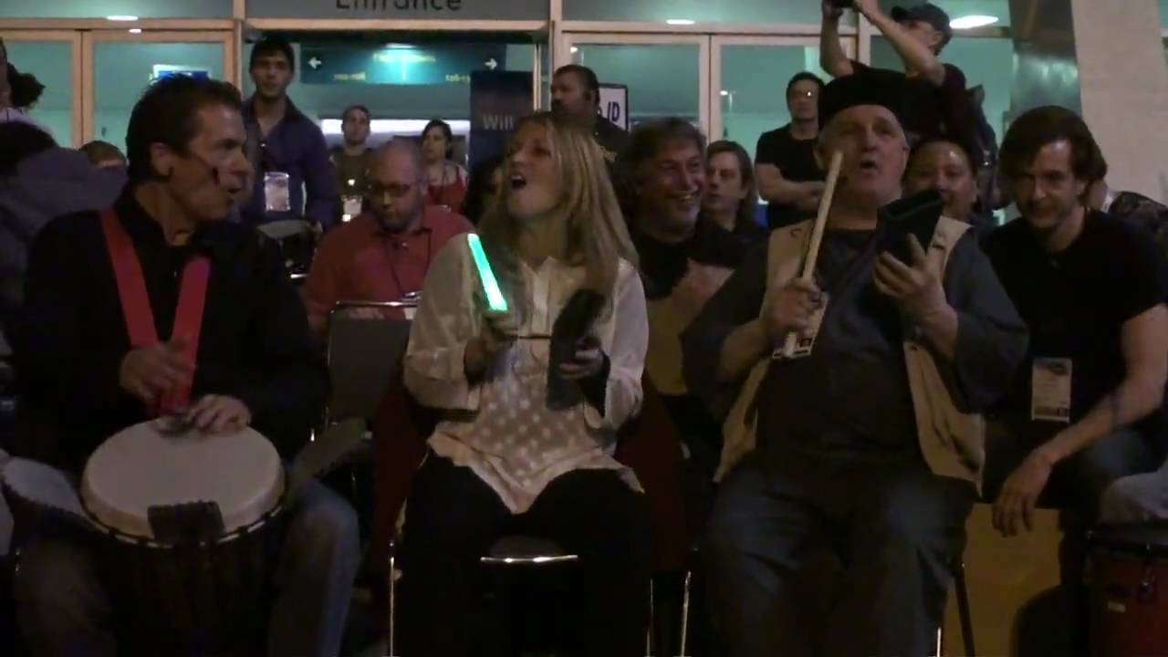 Arthur Hull's Annual Drum Circle - NAMM 2010 (2 of 5, featuring Paulo Mattioli)