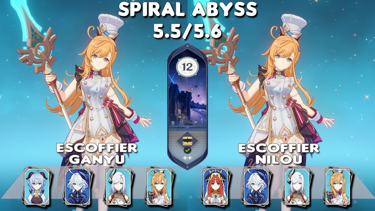 Spiral Abyss 5.5/5.6 | C0 Escoffier Ganyu & C0 Escoffier Nilou | Floor 12-9⭐| Genshin Impact