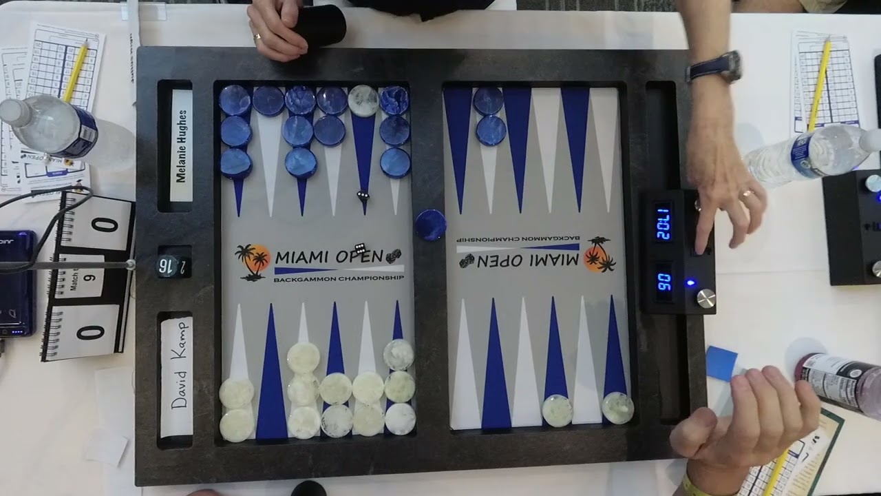 Miami Backgammon: David Kamp vs Melanie Hughes  Players Cup Rd1 9pts 2024