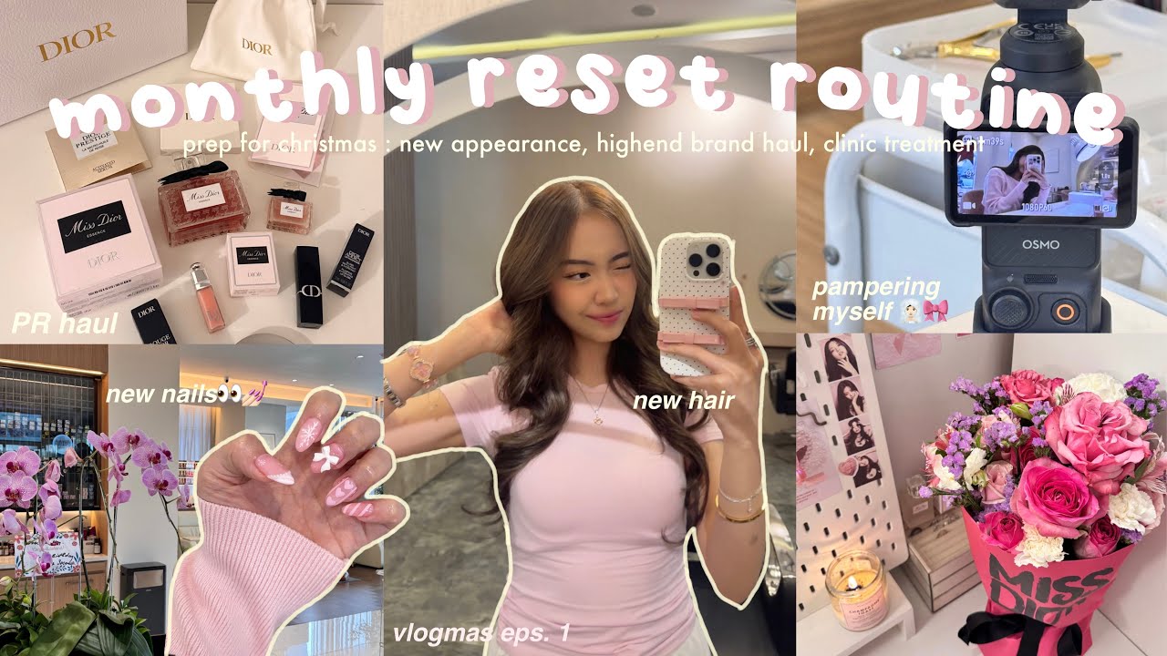 MONTHLY RESET ROUTINE 🧖🏻‍♀️🎀 : new hair & nails, high-end package haul, deep clean, clinic treatment