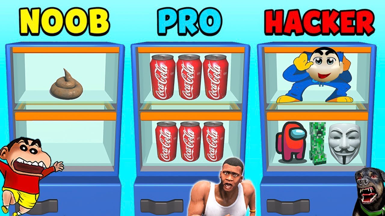 SHINCHAN NOOB VS PRO VS HACKER IN FILL THE FRIDGE WITH FRANKLIN AND CHOP | DREAM SQUAD