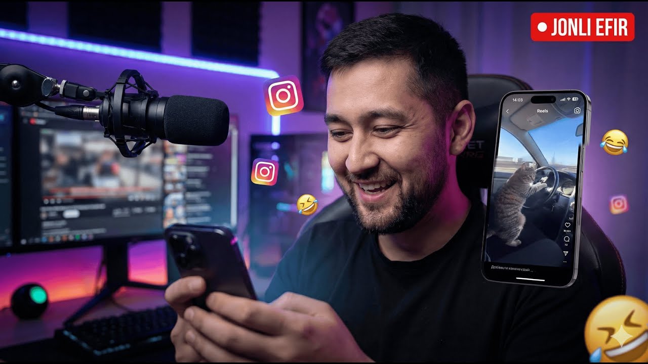 INSTAGRAMGA SAYOHAT | REAKSIYA STRIM | UZLIDER LIVE