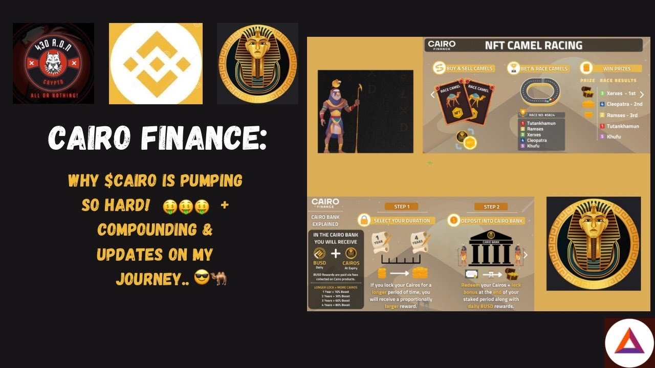 Cairo Finance: WHY $CAIRO IS PUMPING SO HARD!🤑🤑🤑 + COMPOUNDING & UPDATES ON MY JOURNEY..😎🐫