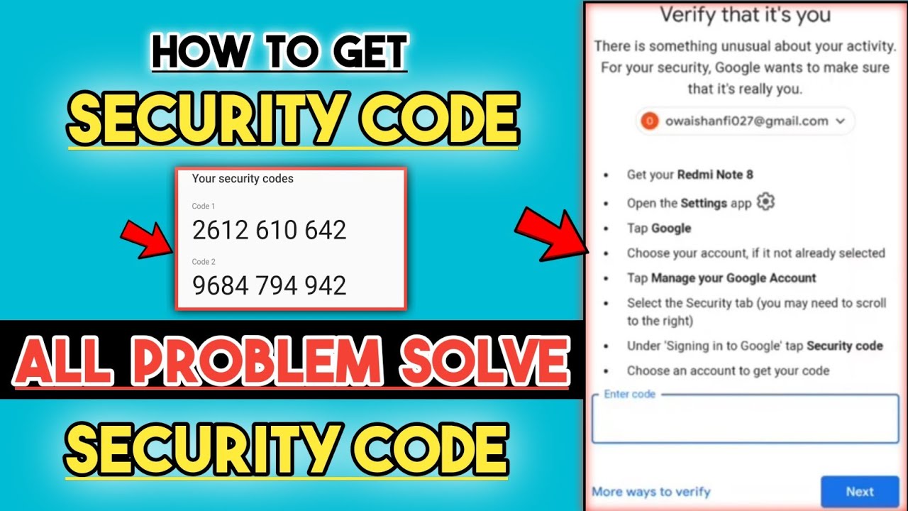 How To Get Google Account Security Code | Security Code Wrong Code Problem | All Problem Solve