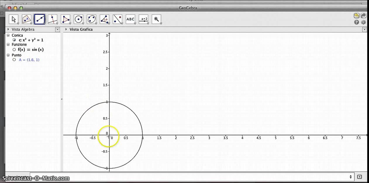 grafico sinusoide con Geogebra