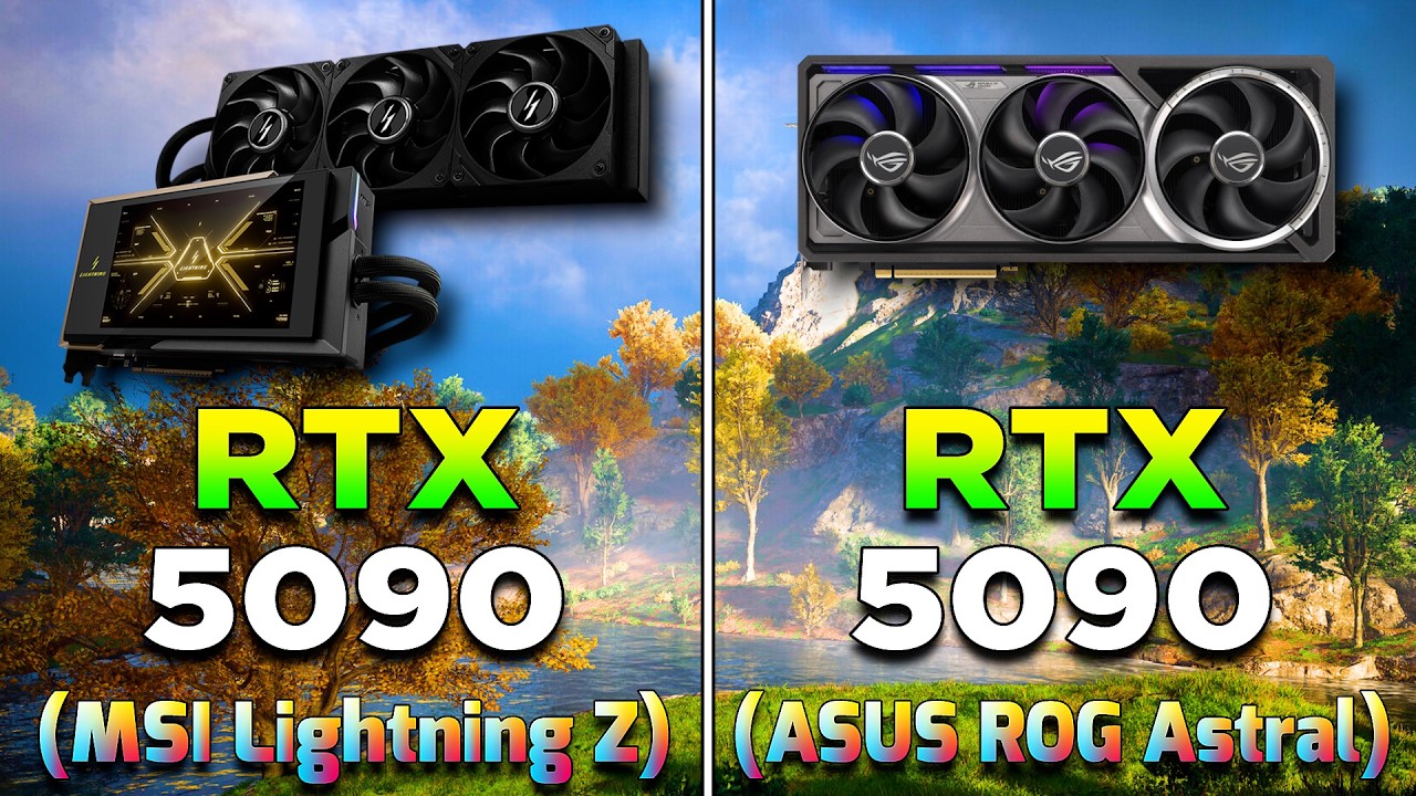 MSI Lightning Z RTX 5090 с жидкостным охлаждением (почти 5090 Ti) против ASUS ROG Astral RTX 5090
