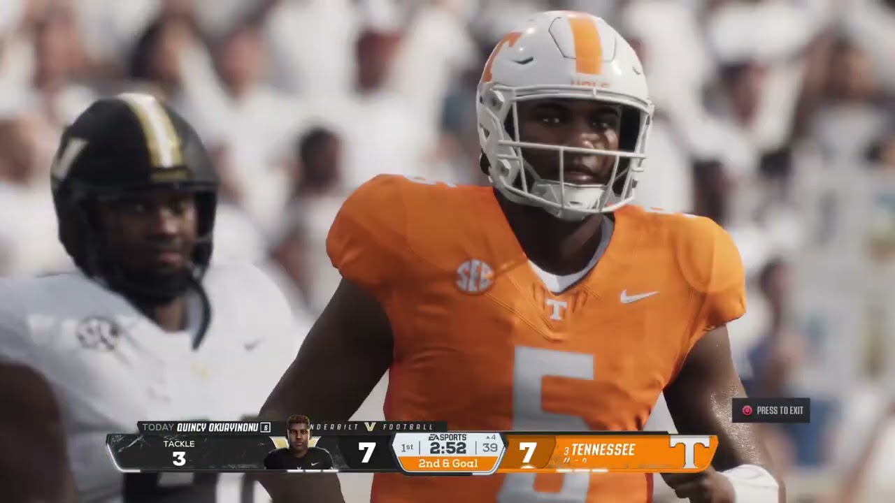 Vanderbilt vs #3 Tennessee 2031 wk14