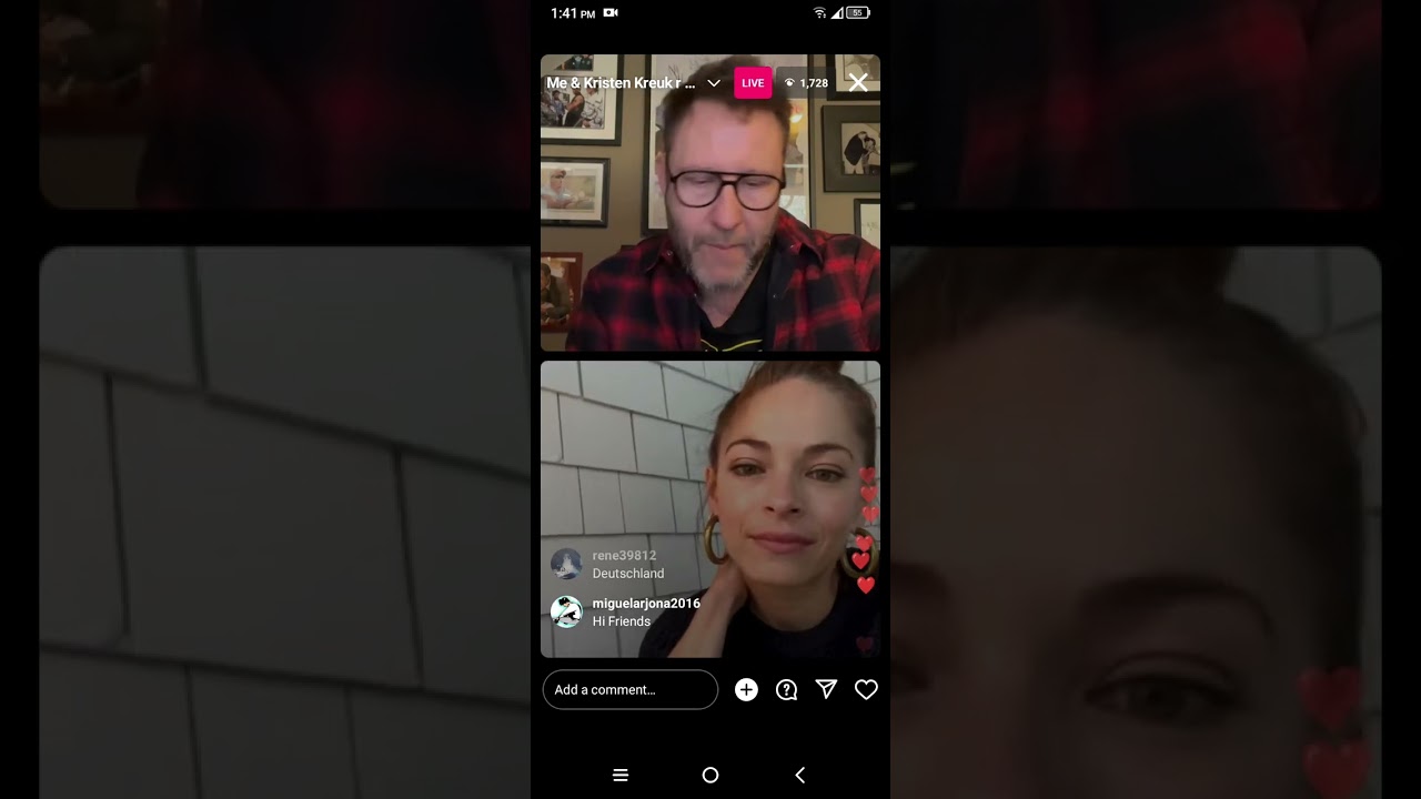 Michael Rosenbaum & Kristin Kreuk  | Instagram Live |  December 6 2022