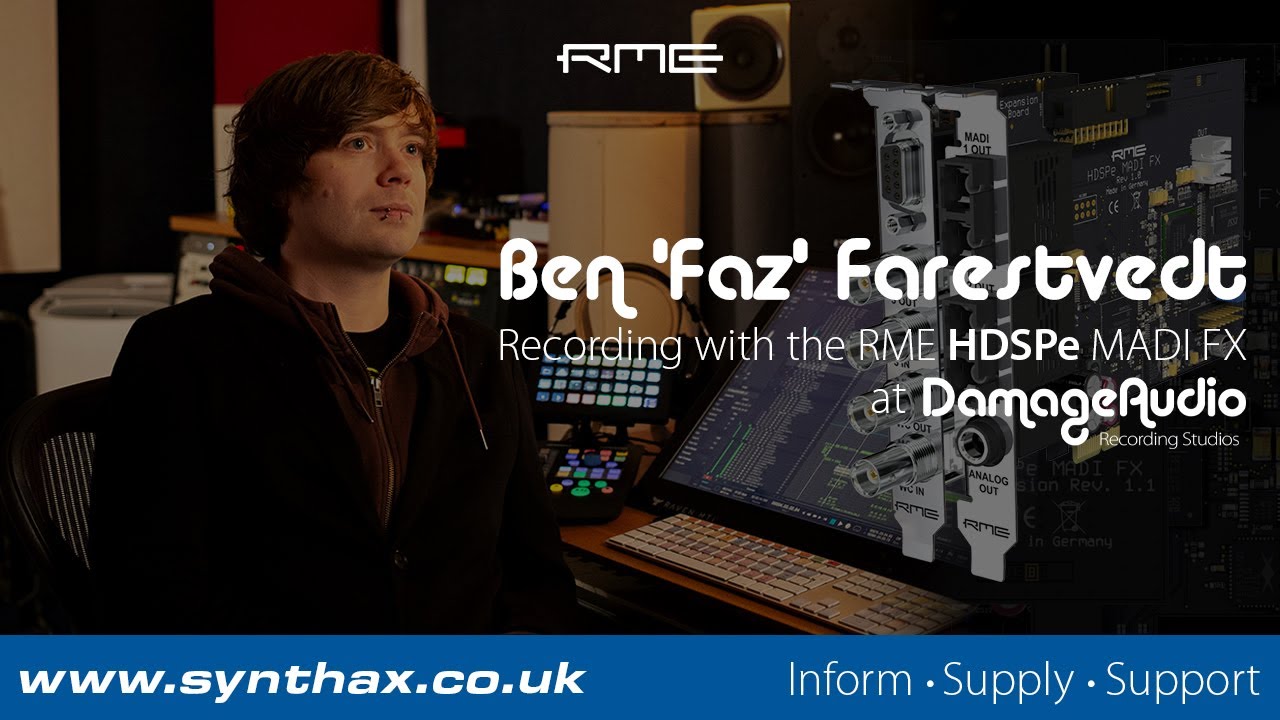 RME HDSPe MADI FX:  Recording with Ben 'Faz' Farestvedt at Damage Audio Studios