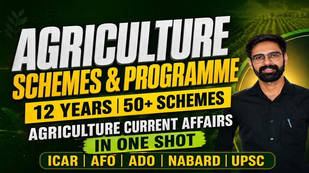 50+ Agriculture Schemes in One Shot | Complete Revision for ICAR, AFO, ADO, NABARD & UPSC