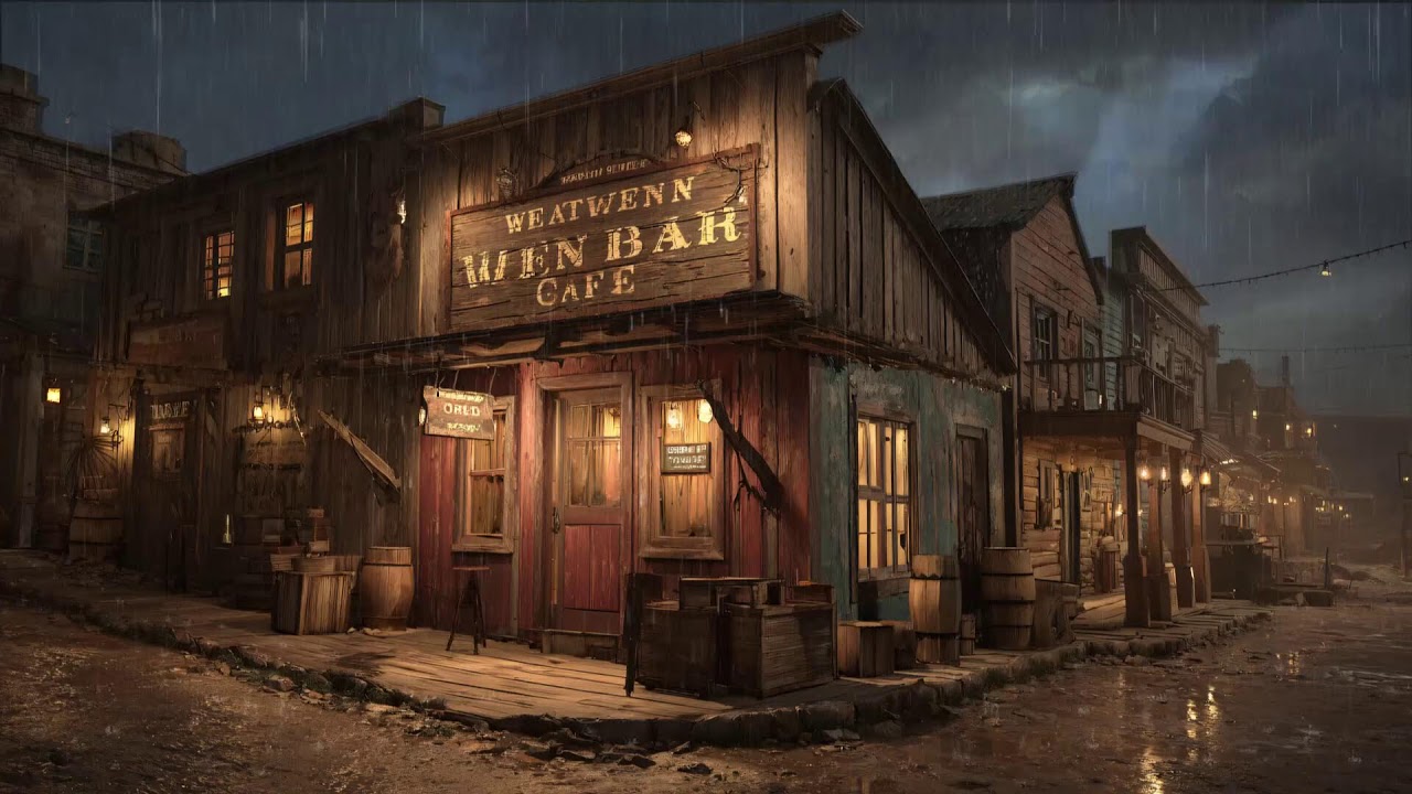 Rainy Night In An Old Town • Western Lofi Ambience