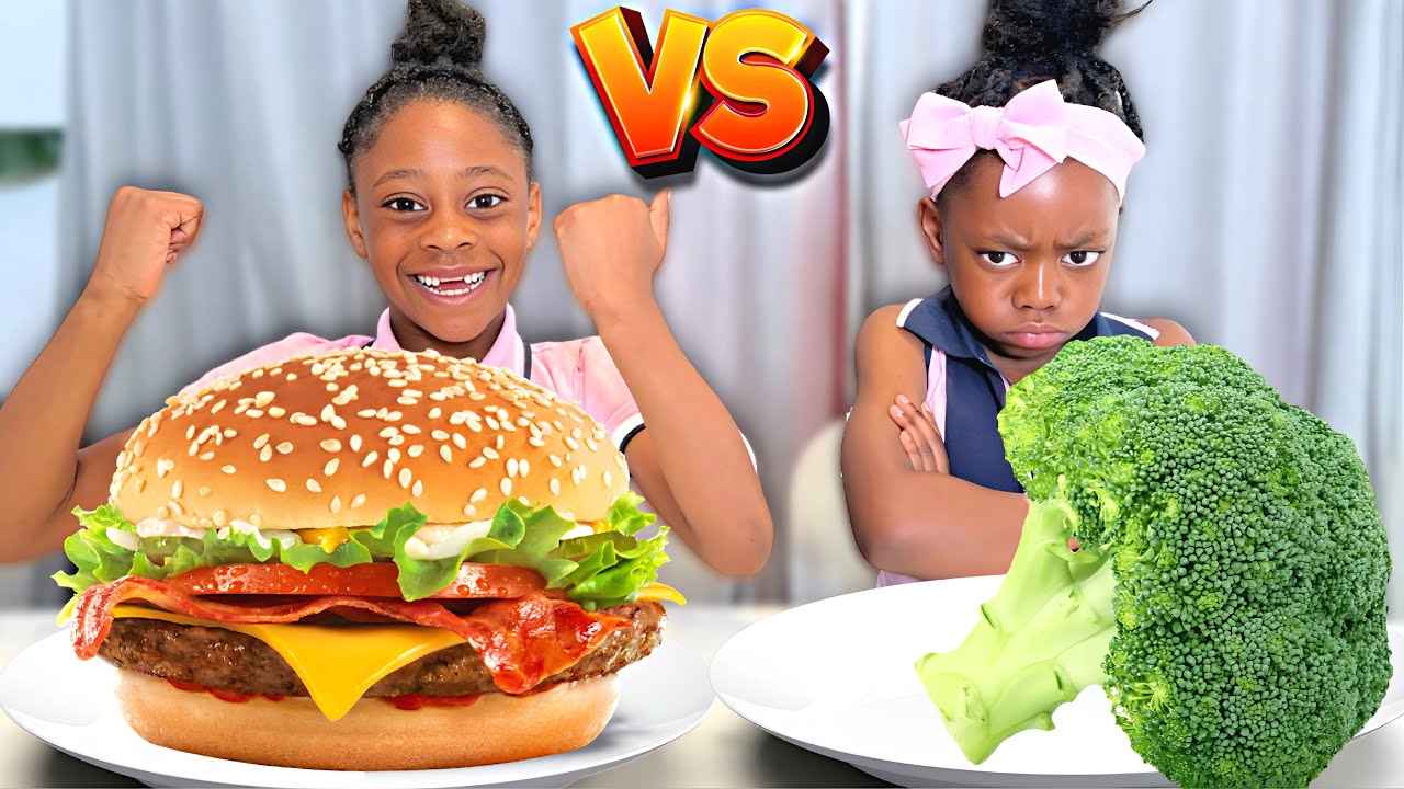 Eating Healthy Food vs Unhealthy Food Challenge| Sasha&Asher