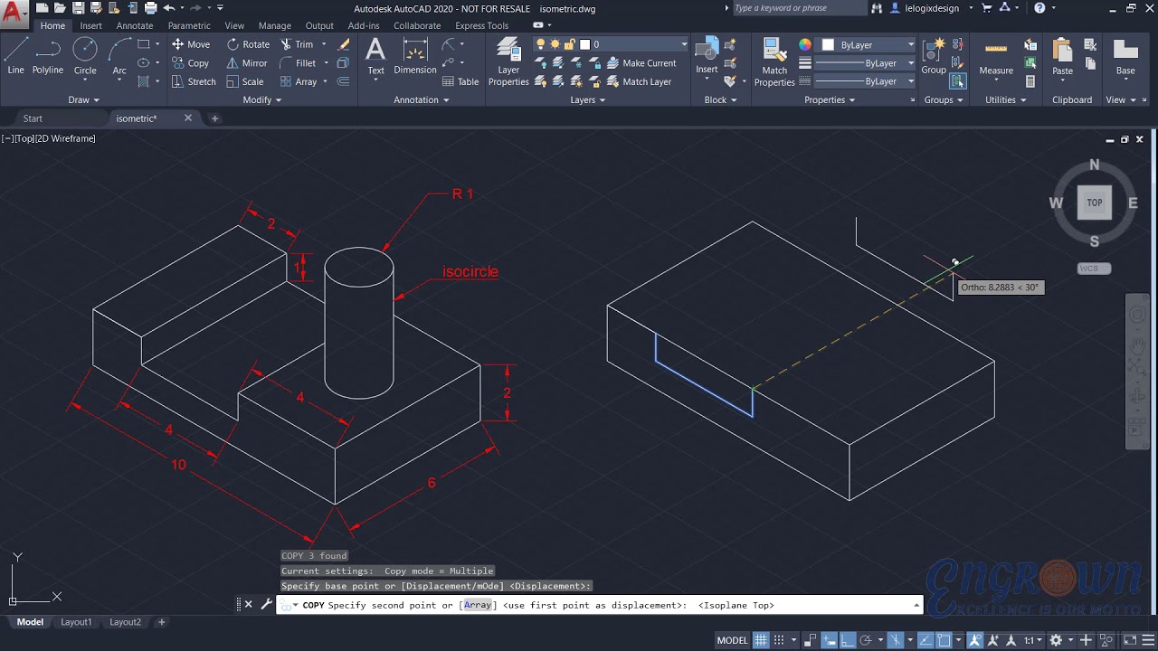 How To Make Isometric Drawing Using Autocad In Hindi
