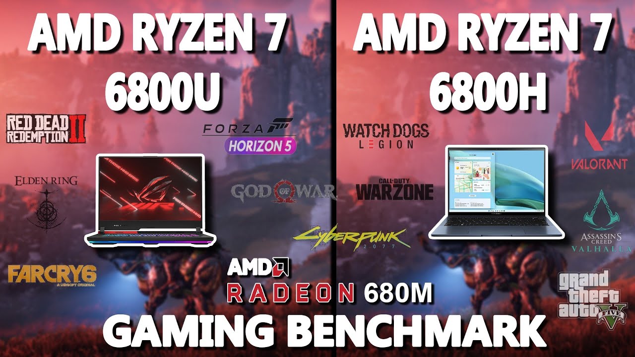 AMD Ryzen 7 6800U vs 6800H Gaming Benchmark Test | #radeon 680M #asus | @StealthGamerSG