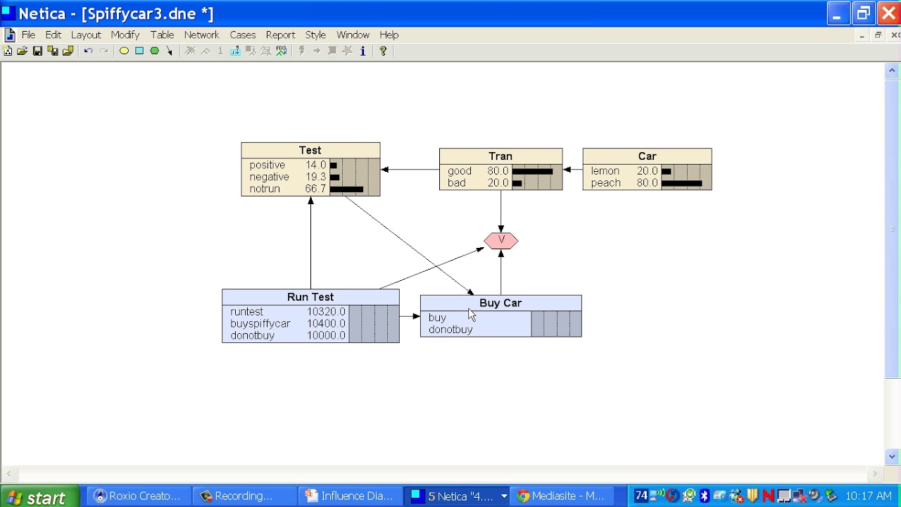 Influence Diagrams Using Netica