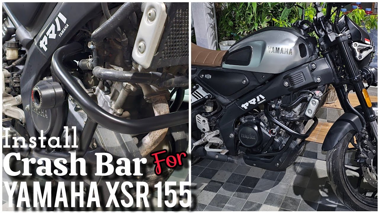 CRASH BAR FOR MY YAMAHA XSR 155. #motorcycle #yamaha #yamahaxsr155 #modified 