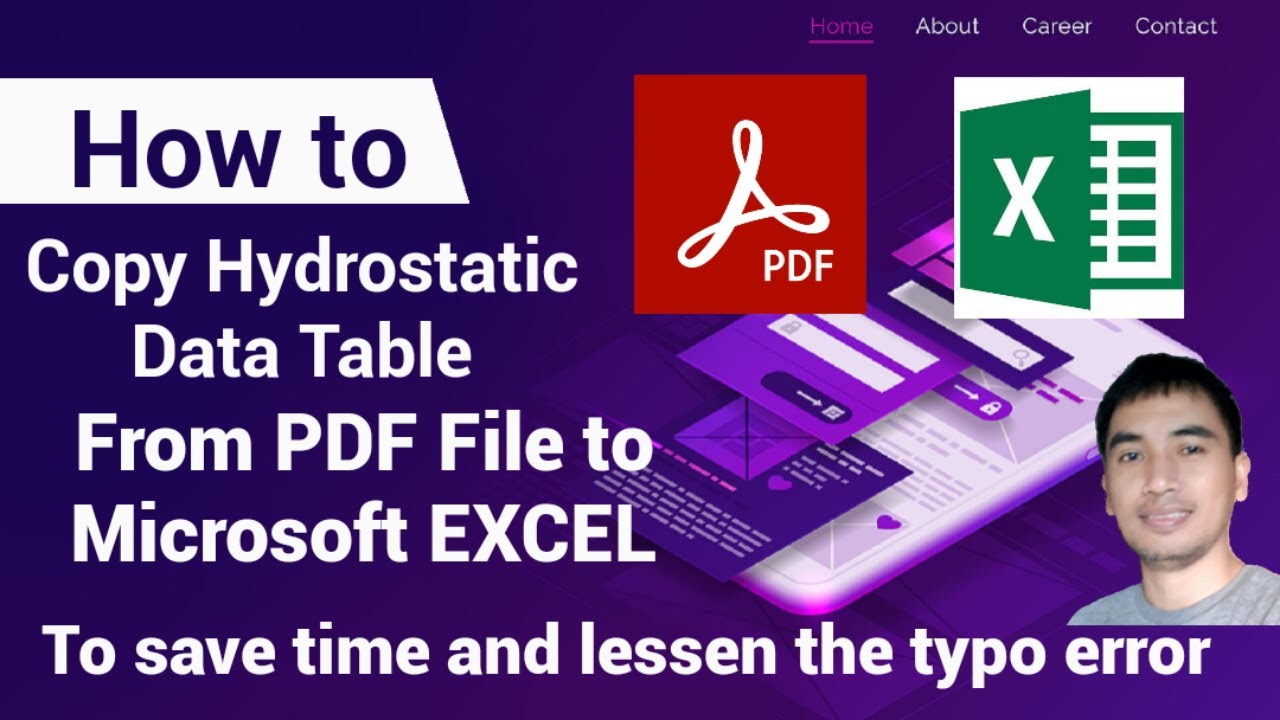 Paano Kopyahin ang Hydrostatic Data Table from PDF Files into Microsoft Excel