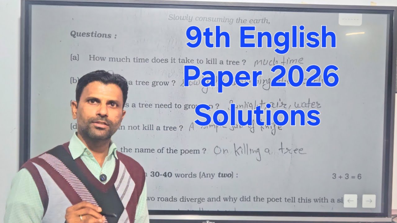 9th English Paper Solutions 2026 | Final exam 2026 | Kishor Sir #English 