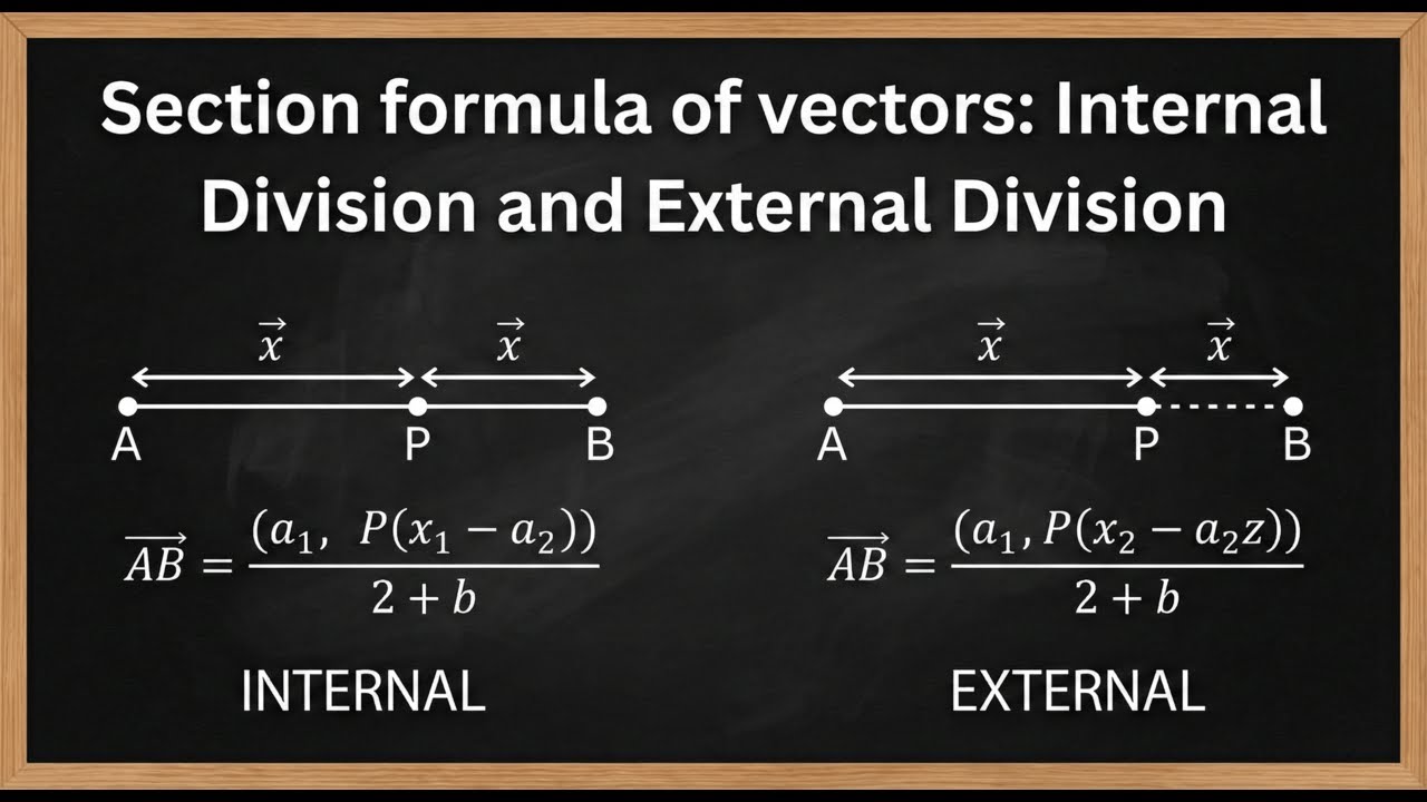 SECTION FORMULA OF VECTORS || (lecture 6) ||  Algebra Of Vectors