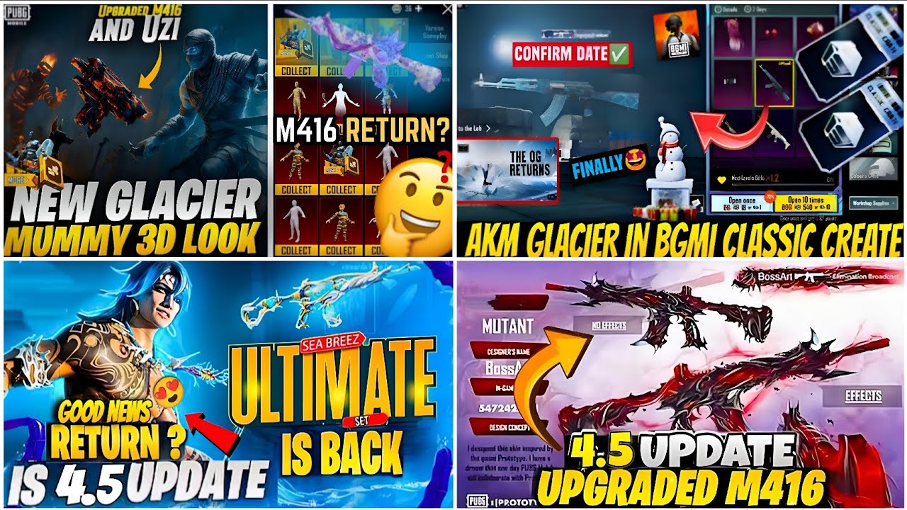 🔴NEXT ULTIMATE SET BGMI 4.5😍| AKM GLACIER RETURN BGMI🥶| NEW MUMMY SET BGMI😱| TIDAL M416 RETURN BGMI?