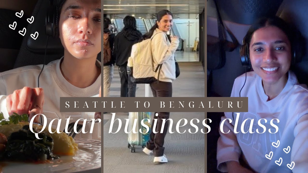 Seattle to Bengaluru|Travel vlog✈️|Qatar airways|Business class|Kannada vlog 