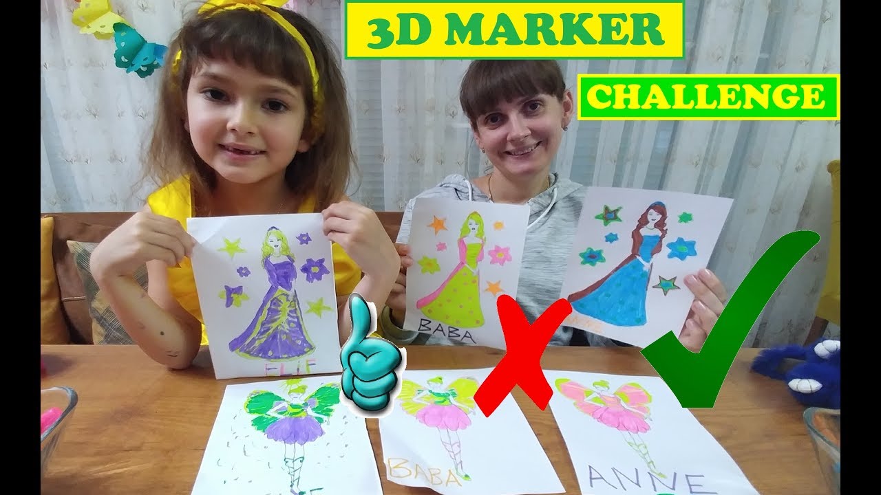 3 MARKER CHALLENGE, BARBİE BEBEKLER İLE, WİTH BARBİE DOL