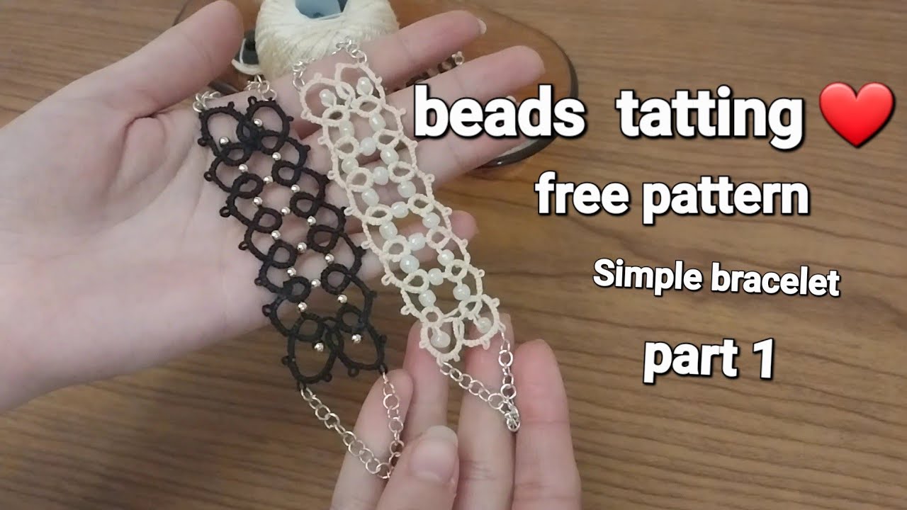 #frivolité ❤️, #Tatting lace ❤️, Simple #bracelet , #Free Pattern ,Part 1