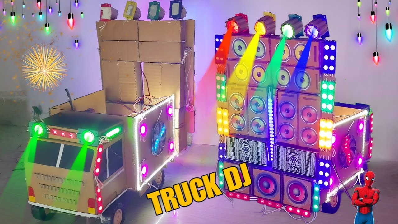 mini dj truck loading at home | how to make mini dj setup at home with cardboard #minidjsetup