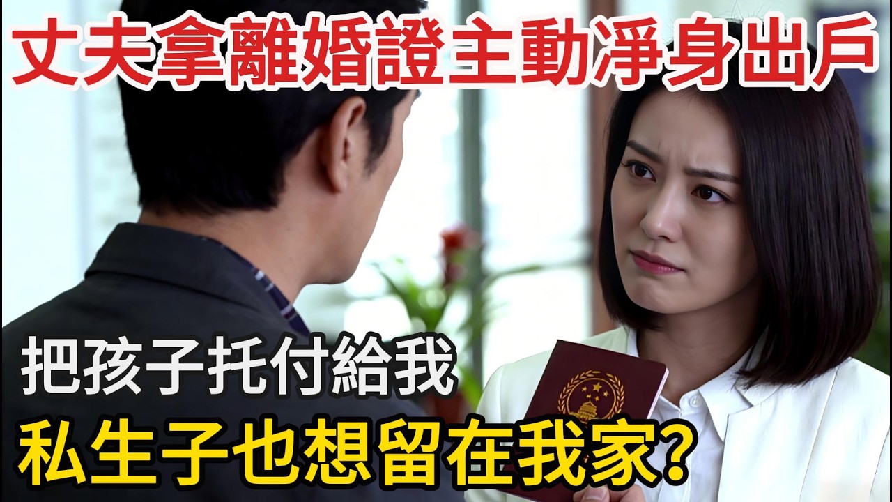 丈夫握著離婚證：「我出軌我凈身出戶，以後孩子就托付你了！」我冷笑道：「女兒我已經從福利院抱回來了，你的私生子，也配留在我家？」#夜讀人生 #完結文 #情感故事 #小三故事 #外遇 #婚外情 #背叛