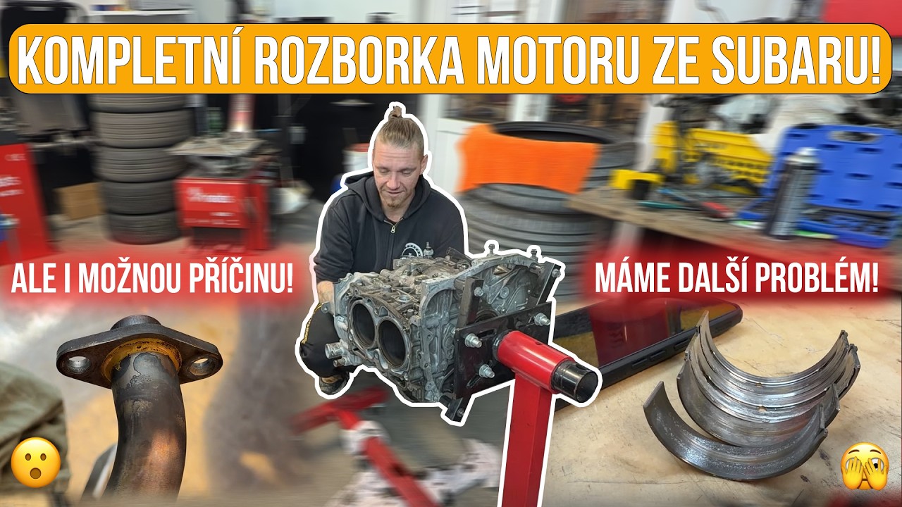 Celá rozborka motoru ze SUBARU EJ25 🔧  Ne jen prasklý píst🔧 Další průser! #subaru #bezkomprese
