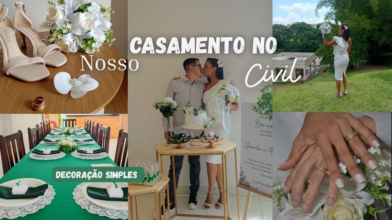 Casamento Simples e Intimista no Civil |Decoração da Shopee + Recepção na Churrascaria💍💐
