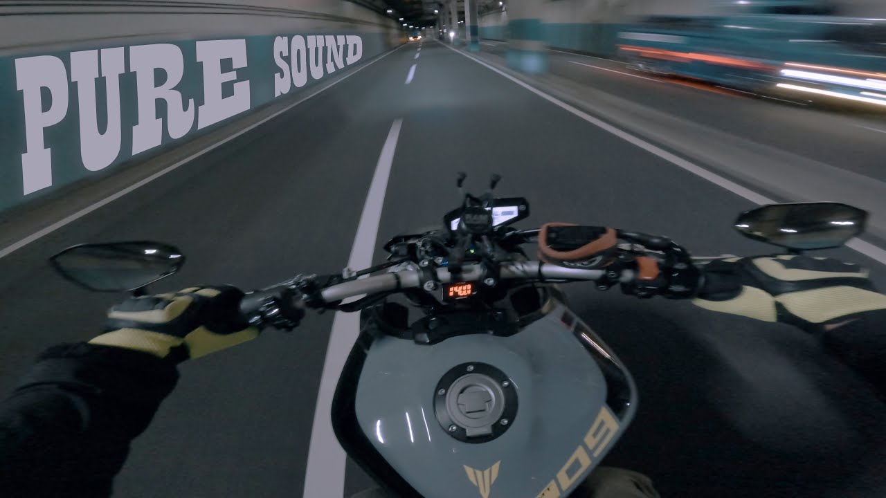 MT-09 Akrapovic | Riding at night | PURE SOUND