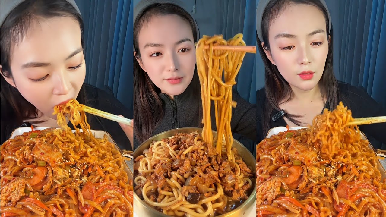 LOVE MUKBANG: Spicy Soup Noodles & Tender Meat Feast! 🌶🍖 | ASMR Eating Show#mukbang #eating #food