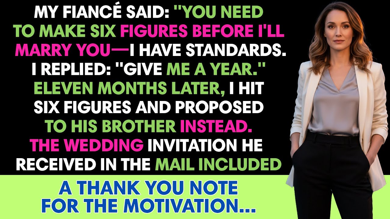 My Fiancé Said You Need To Make Six Figures Before I'll Marry You—I Have Standards. /Reddit Stories