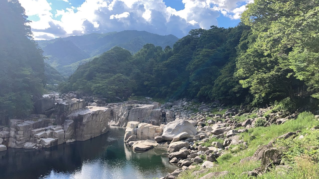 バーチャル散策【寝覚の床(長野県上松町)1/2】中山道ねざめバス停・臨川寺&rarr;浦島堂