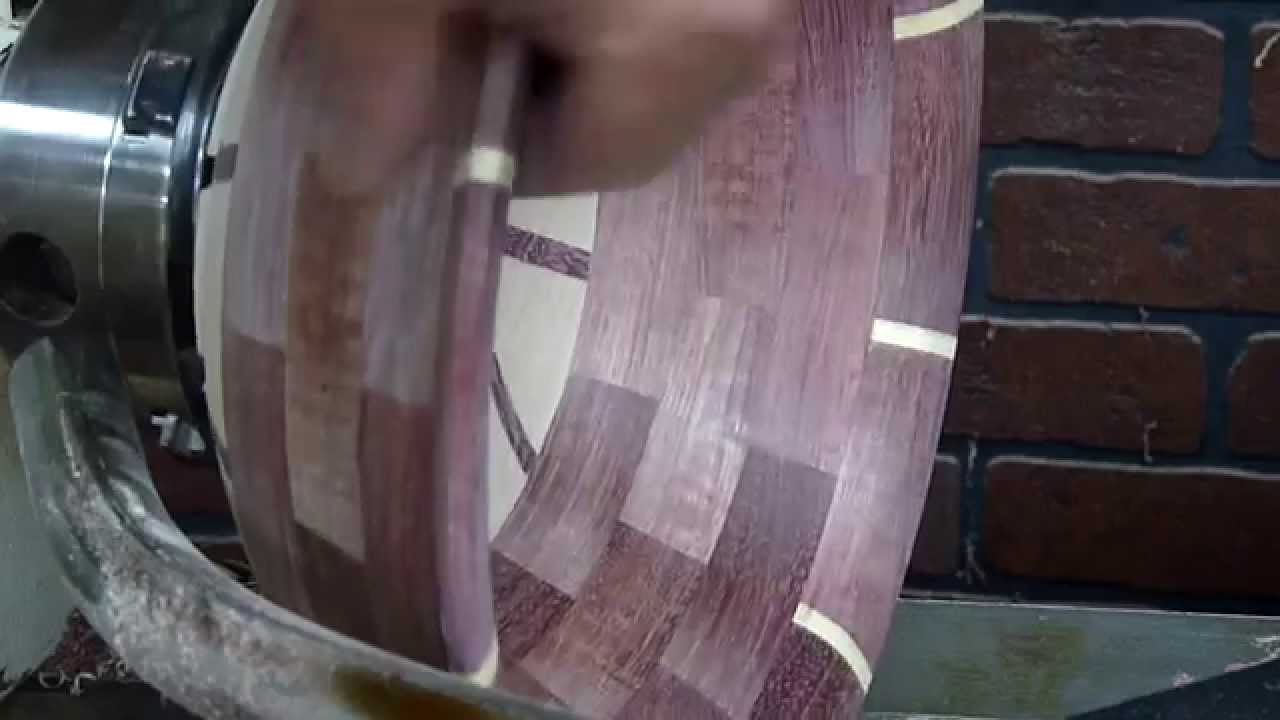 Woodturning a Segmented Purpleheart Bowl