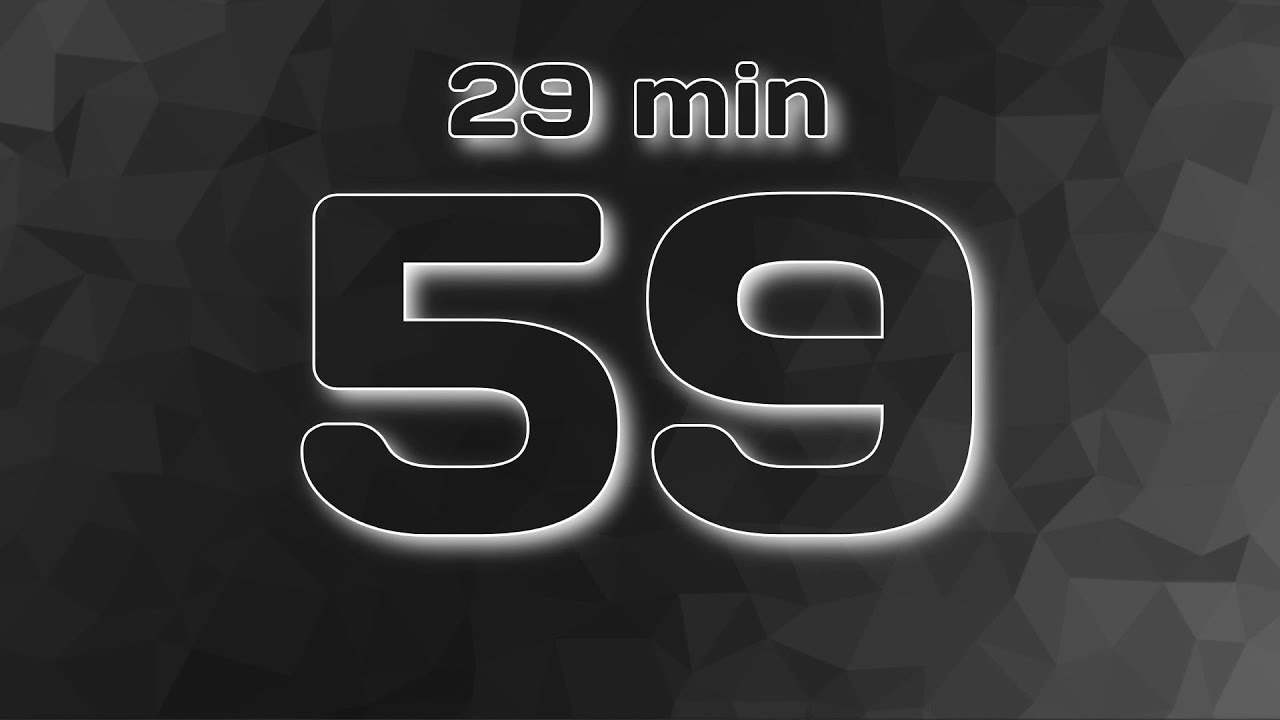 30 minute (1800 second) Count Up Timer - Silent - Carbon grey polygon