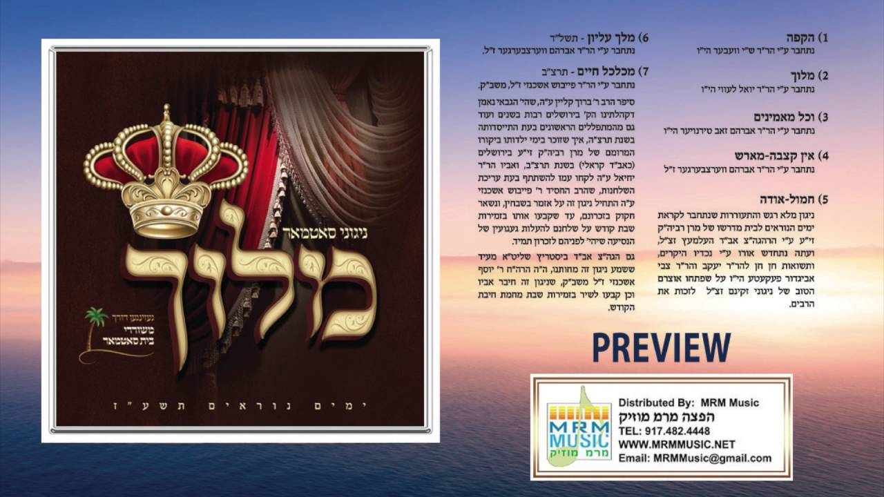 Meloich - Nigunei Satmar for the Yomim Noraim 5777 Audio Preview