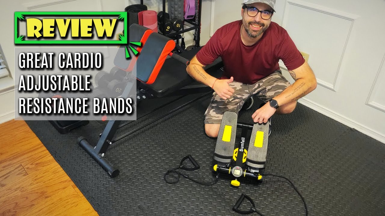 Sunfall Mini Stairs Stepper with Resistance Bands Review. Portable Stair Climber for Home Workout