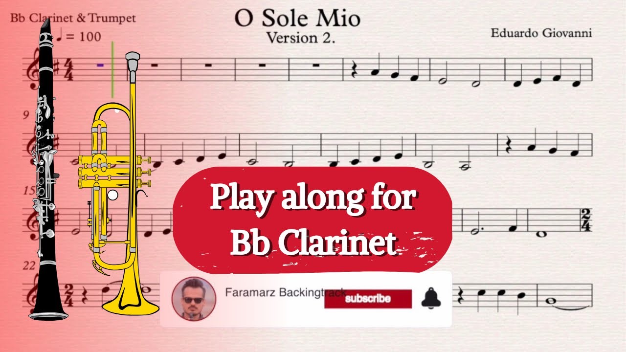 O Sole Mio V.2 - Eduardo Giovanni | Play along for Bb Clarinet & Trumpet